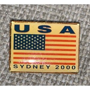2000 Sydney Olympic USA Team Flag 2"USA" Lapel Pin vintage